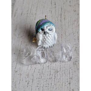 Hallmark cool decade owl 2008 ornament Xmas glitter